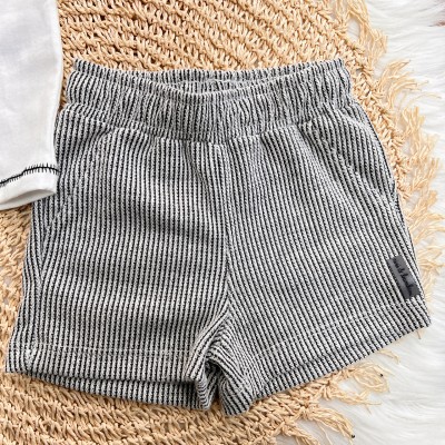 Conj. Camiseta em Buscas de Grandes Aventuras e Bermuda - Off White e Cinza